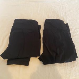 Pair of 2 same Lululemon Cropped Black Leggings